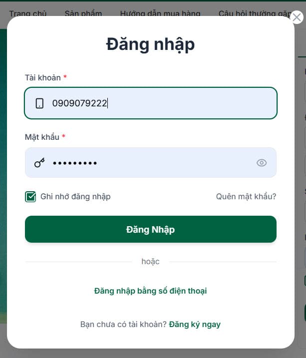 Hướng dẫn đăng nhập