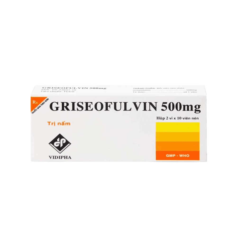 Griseofulvin 500mg (2 Vỉ x 10 Viên)