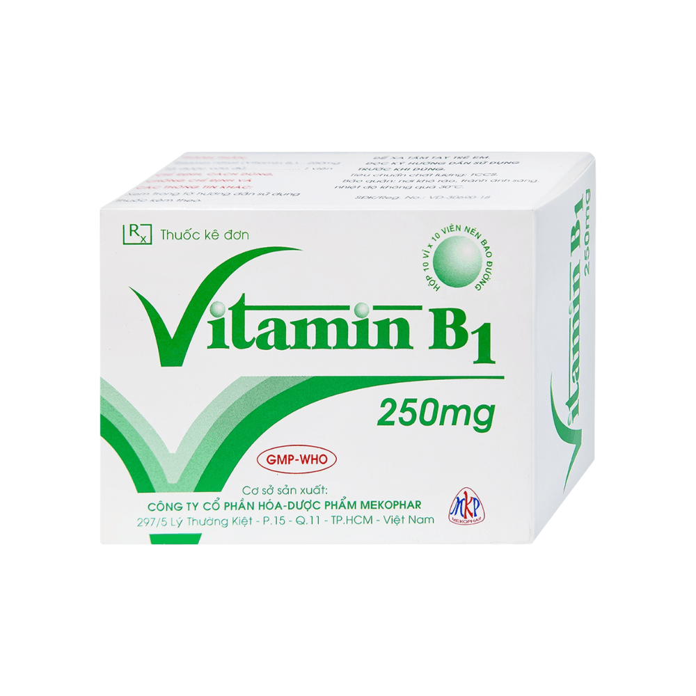 Vitamin B1 250mg (Hộp 10 Vỉ x 10 Viên)