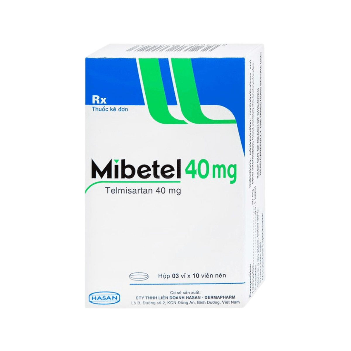 Viên nén Mibetel 40mg Hasan (3 vỉ x 10 viên)