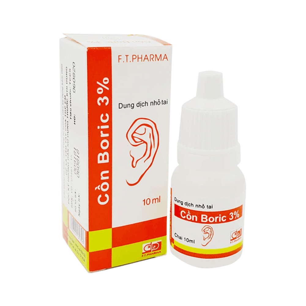 Dung dịch nhỏ tai Cồn Boric 3% Dược 3-2 (Chai 10ml)