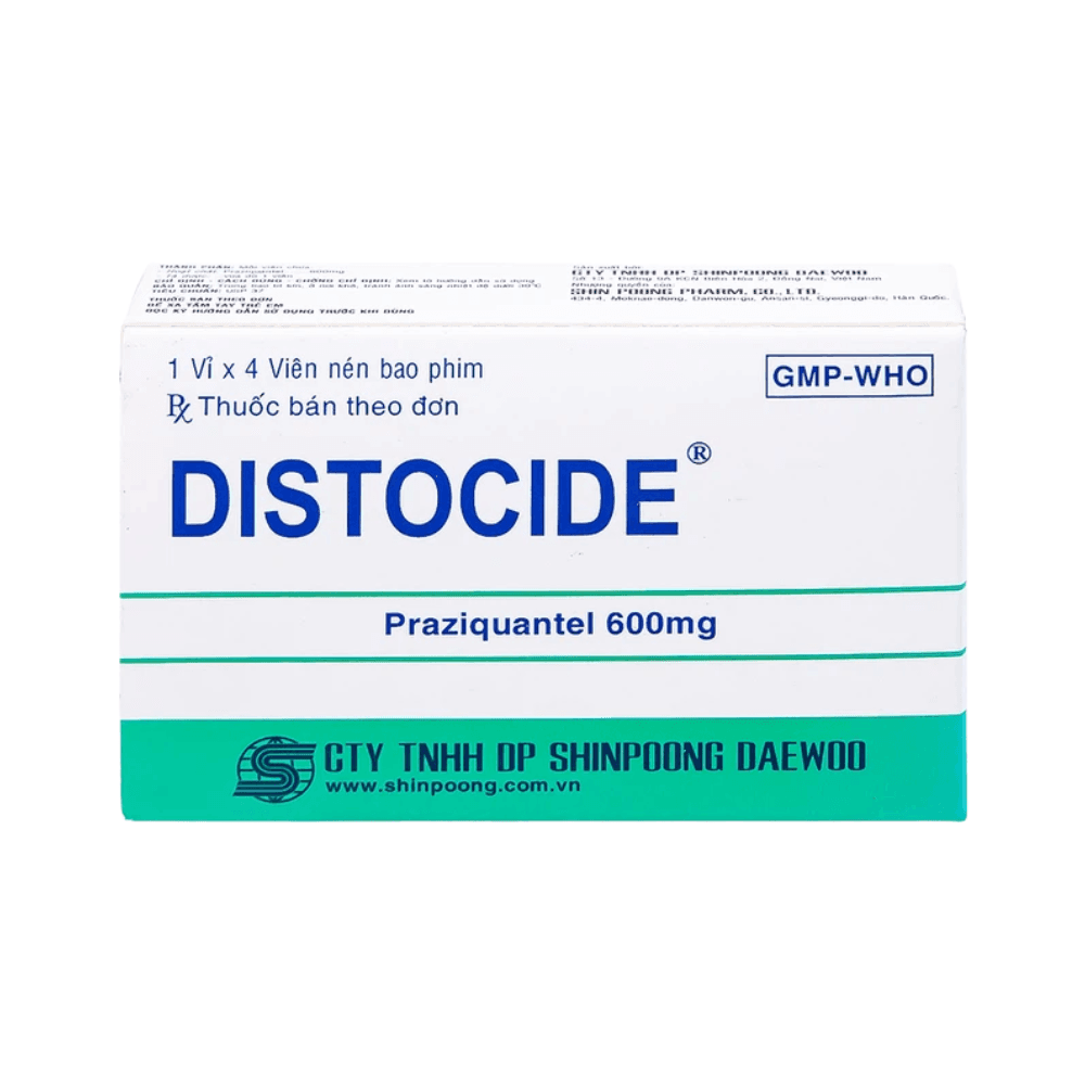 Distocide 600mg (Hộp 1 vỉ x 4 viên)