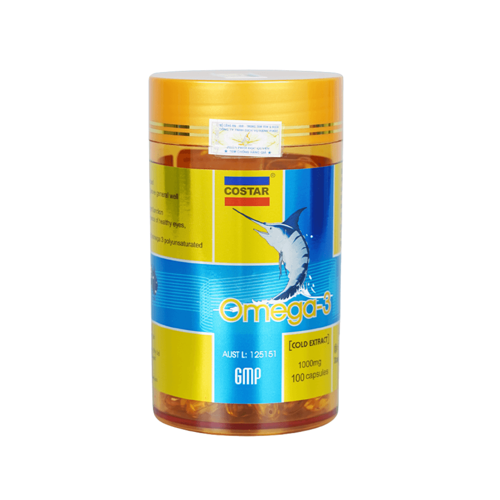 Viên uống dầu cá Costar Omega 3 1000mg (Lọ 100 viên)