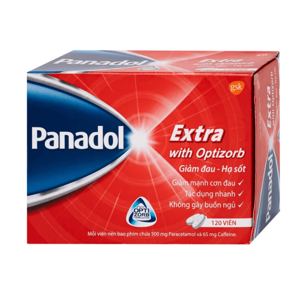 Viên nén Panadol Extra With Optizorb GSK giảm đau, hạ sốt nhanh, không gây buồn ngủ (12 vỉ x 10 viên)