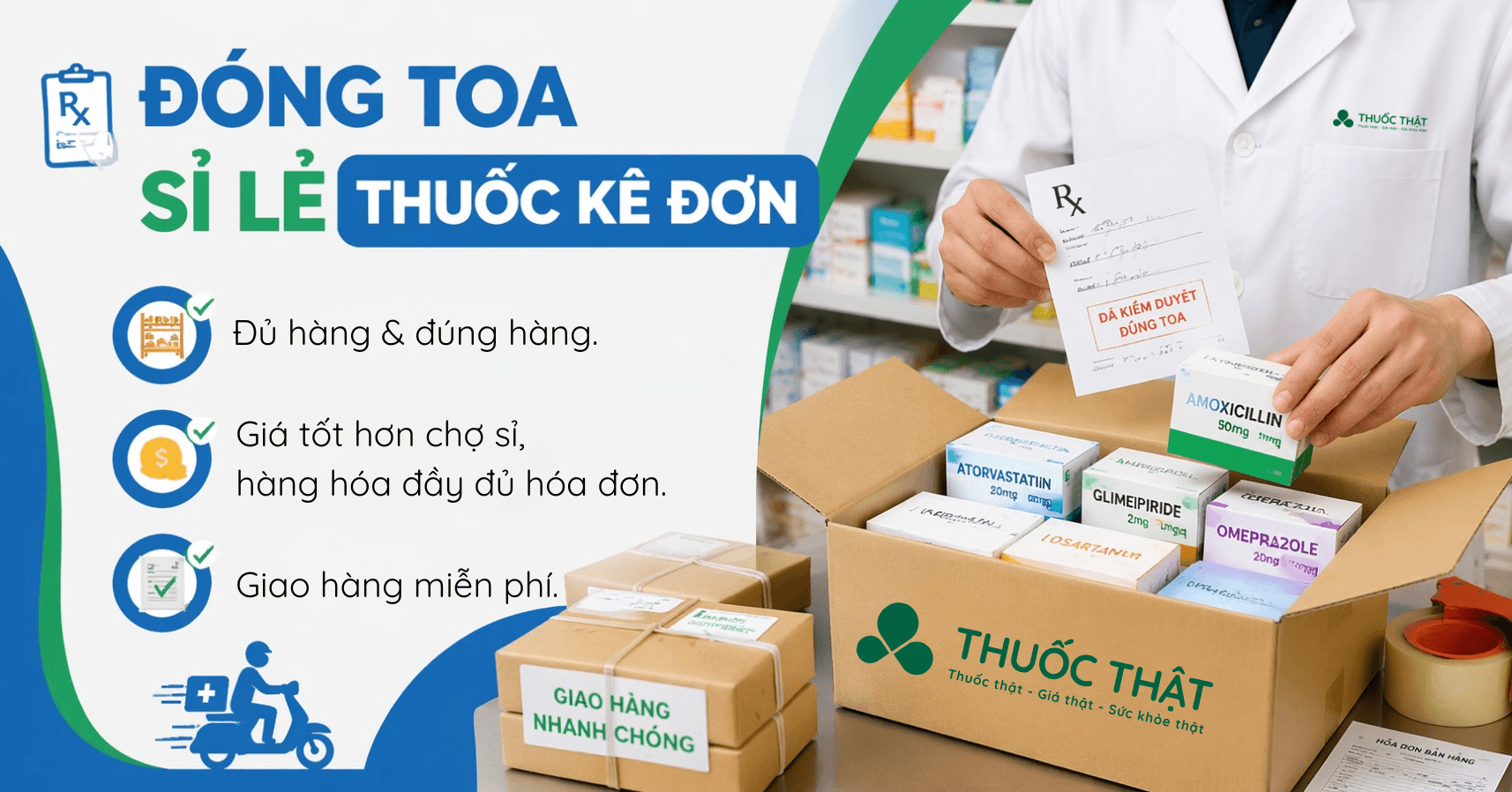 Đóng toa sỉ lẻ thuốc kê đơn
