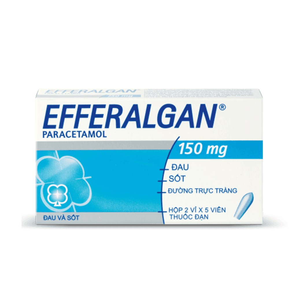 Viên Đặt Trực Tràng Efferalgan 150mg Giúp Giảm Đau, Hạ Sốt (2 Vỉ x 5 Viên)