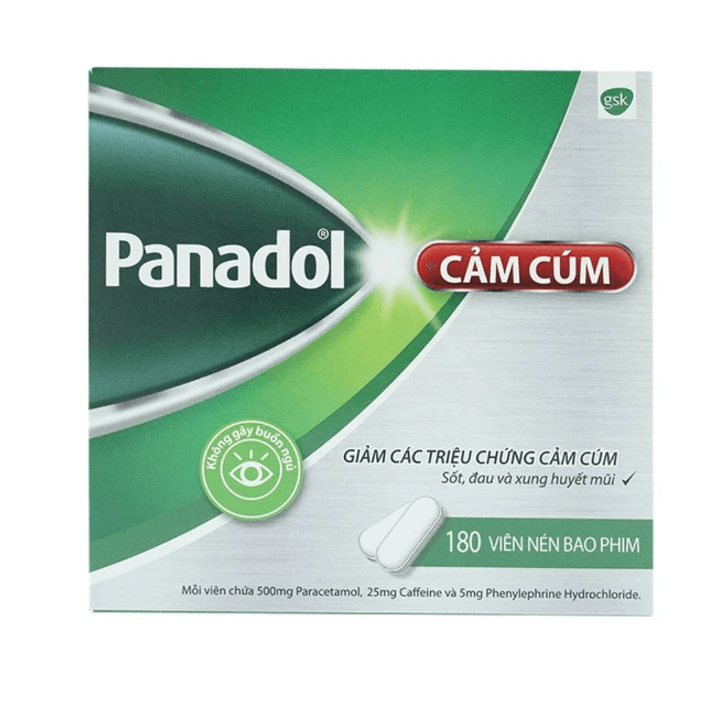 Viên nén Panadol Cảm Cúm GSK giảm các triệu chứng cảm cúm, sốt, đau và xung huyết mũi (15 vỉ x 12 viên)