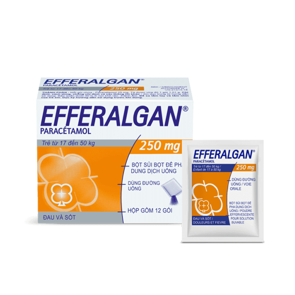 Bột Sủi Efferalgan 250mg Upsa Sas Giảm Đau, Hạ Sốt (12 Gói)