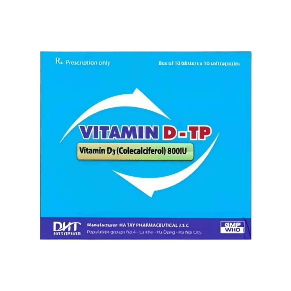 Vitamin D-TP 800IU (Hộp 10 vỉ x 10 viên)