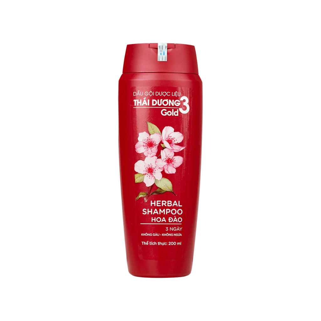 Dầu Gội Dược Liệu Thái Dương 3 Hương Đào (Chai 200ml)