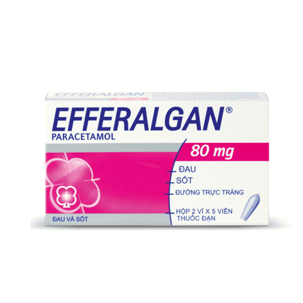 Thuốc Đạn Efferalgan 80mg Upsa Sas Giảm Đau, Hạ Sốt (2 Vỉ x 5 Viên)