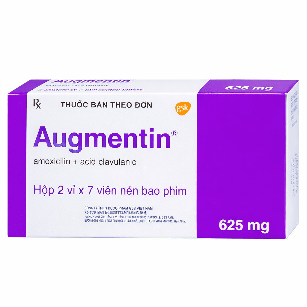 Augmentin 625mg GSK (Hộp 2 vỉ x 7 viên)