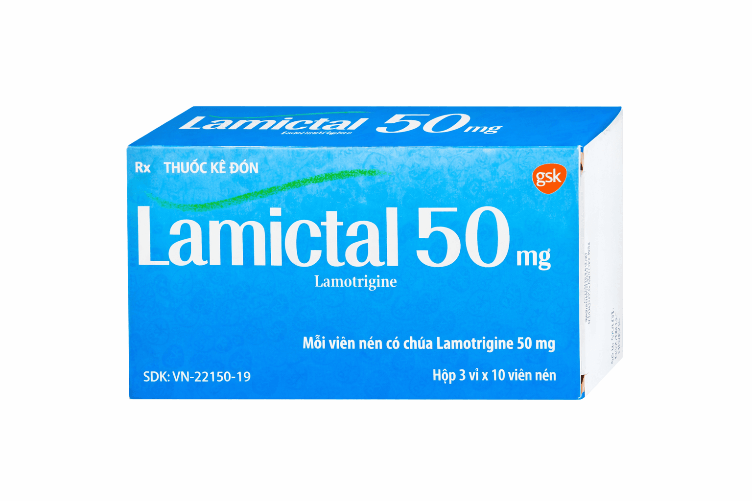 Lamictal 50mg GSK (Hộp 3 vỉ x 10 viên)