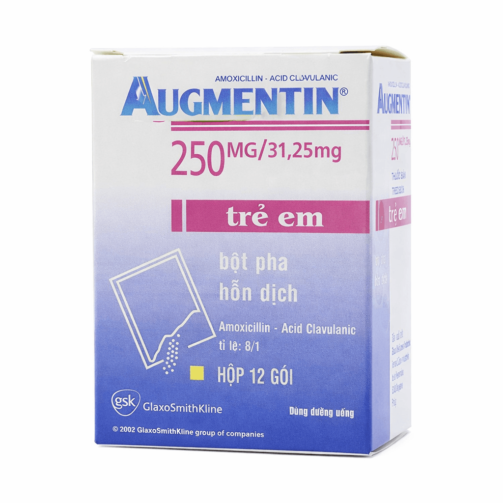 Augmentin 250mg/31.25mg GSK (Hộp 12 gói)